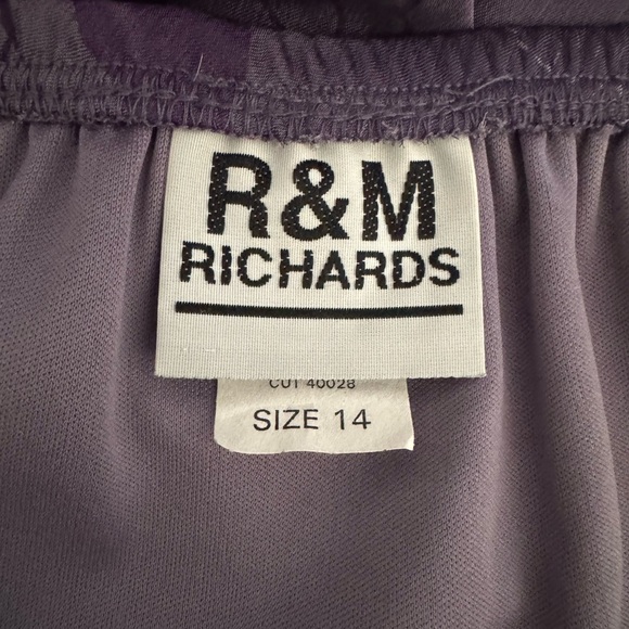 Vintage R&M Richards Purple Floral Chiffon Skirt Sz 14 Sheer Lined USA Made - Picture 5 of 8
